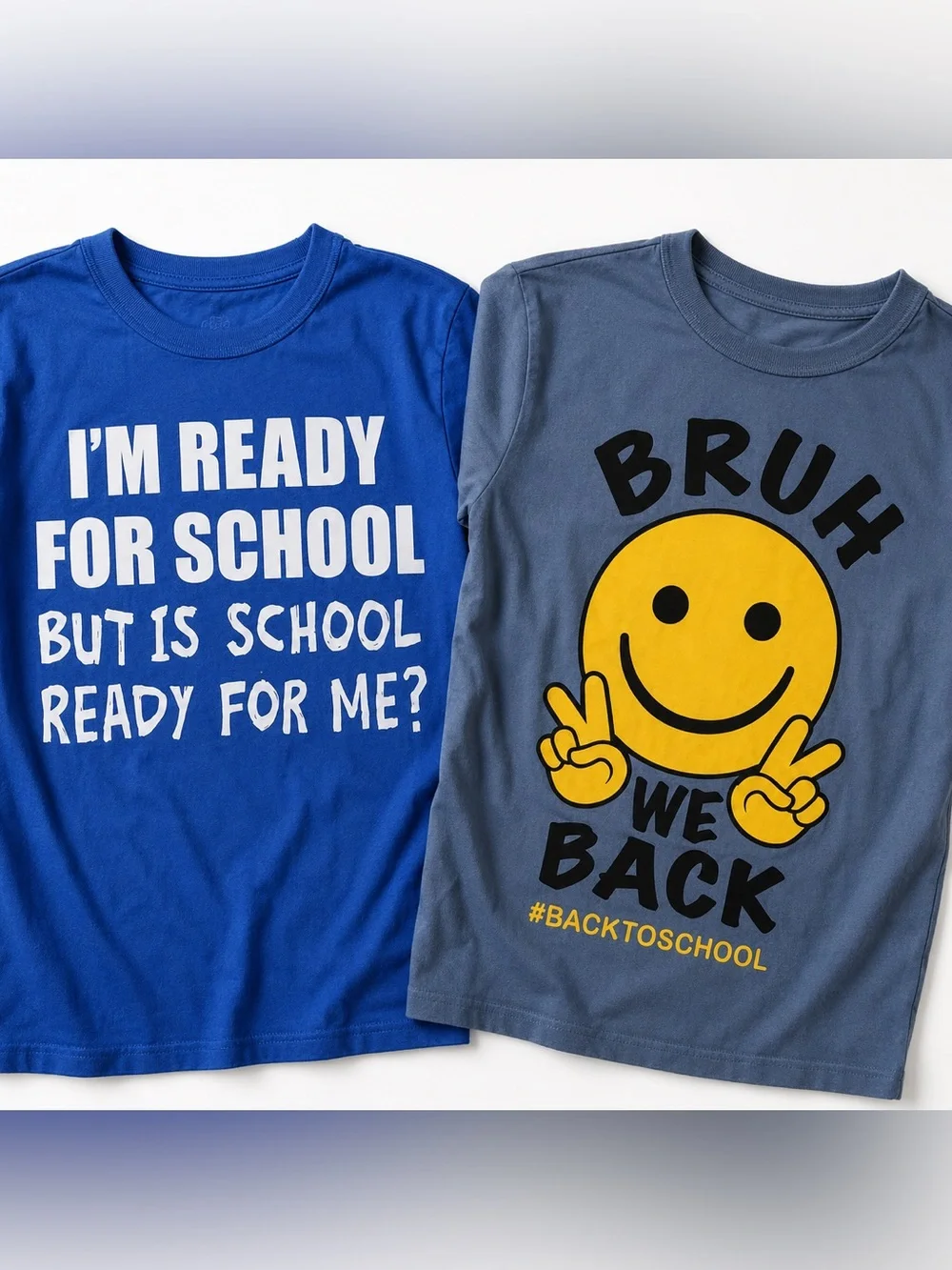The Children’s Place Boys 7/8 Back to School Graphic Tee Bundle 2-Pack Fun Humor